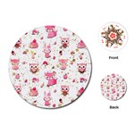 Pink Woodland Animals, Koteto Playing Cards Single Design (Round)