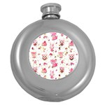 Pink Woodland Animals, Koteto Round Hip Flask (5 oz)