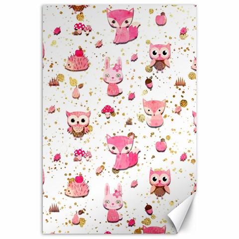 Pink Woodland Animals, Koteto Canvas 24  x 36  from ArtsNow.com 23.35 x34.74  Canvas - 1