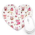 Pink Woodland Animals, Koteto Heart Mousepad