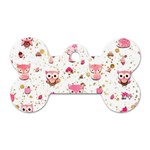 Pink Woodland Animals, Koteto Dog Tag Bone (Two Sides)