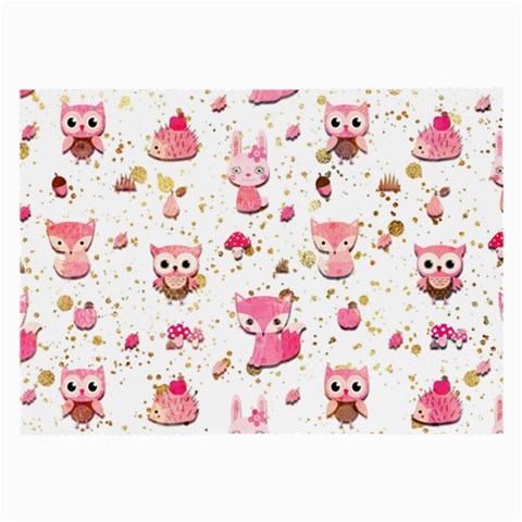 Pink Woodland Animals, Koteto Large Glasses Cloth (2 Sides) from ArtsNow.com Front