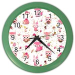 Pink Woodland Animals, Koteto Color Wall Clock