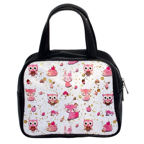 Pink Woodland Animals, Koteto Classic Handbag (Two Sides) from ArtsNow.com Front