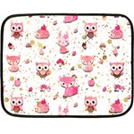 Pink Woodland Animals, Koteto Two Sides Fleece Blanket (Mini)