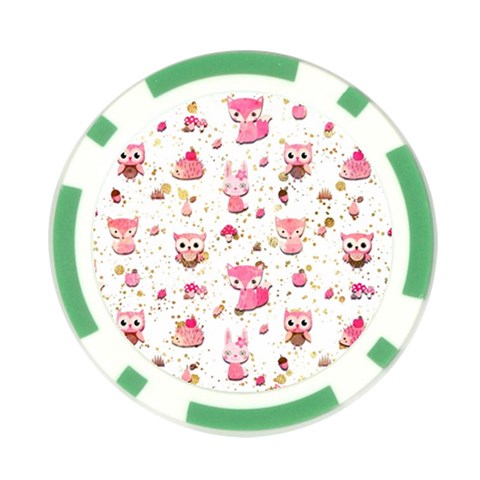 Pink Woodland Animals, Koteto Poker Chip Card Guard (10 pack) from ArtsNow.com Front