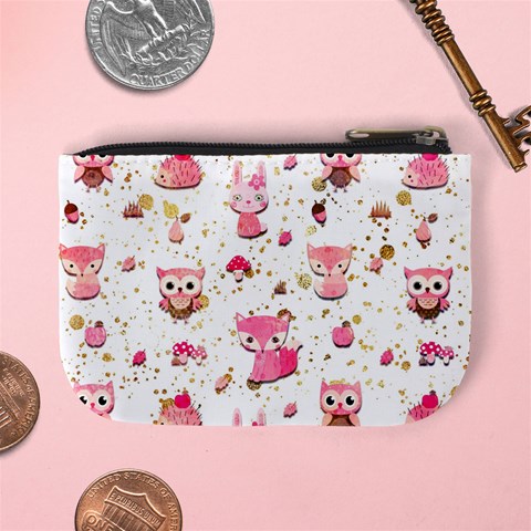 Pink Woodland Animals, Koteto Mini Coin Purse from ArtsNow.com Back