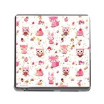 Pink Woodland Animals, Koteto Memory Card Reader (Square 5 Slot)