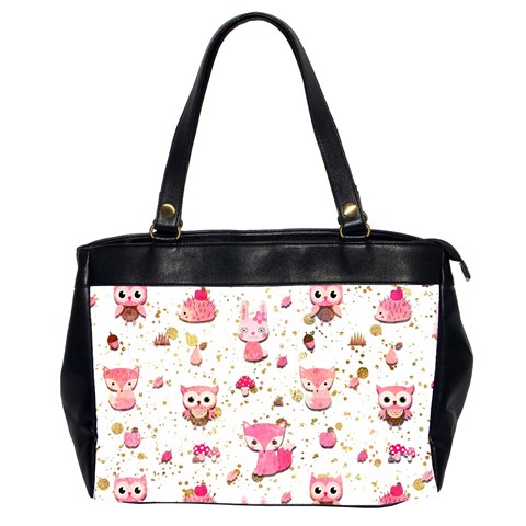 Pink Woodland Animals, Koteto Oversize Office Handbag (2 Sides) from ArtsNow.com Front