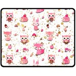 Pink Woodland Animals, Koteto Fleece Blanket (Medium)