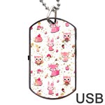 Pink Woodland Animals, Koteto Dog Tag USB Flash (Two Sides)