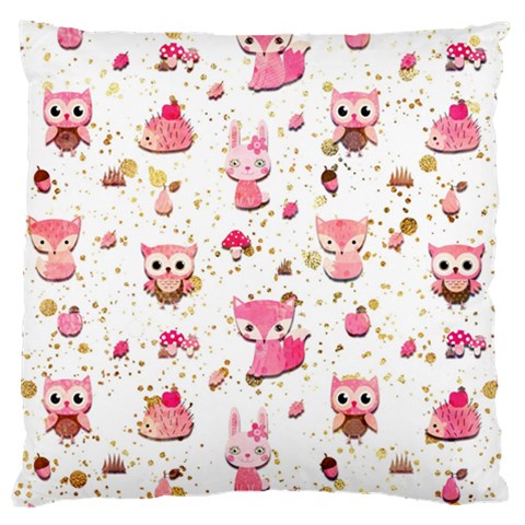 Pink Woodland Animals, Koteto Large Cushion Case (One Side) from ArtsNow.com Front