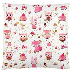 Pink Woodland Animals, Koteto Large Cushion Case (Two Sides) from ArtsNow.com Back