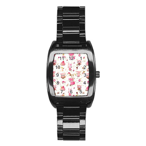 Pink Woodland Animals, Koteto Stainless Steel Barrel Watch from ArtsNow.com Front