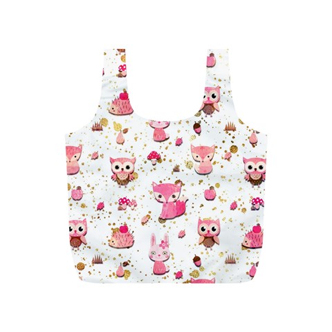 Pink Woodland Animals, Koteto Full Print Recycle Bag (S) from ArtsNow.com Front