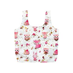 Pink Woodland Animals, Koteto Full Print Recycle Bag (S) from ArtsNow.com Back