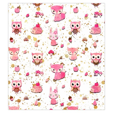 Pink Woodland Animals, Koteto Drawstring Pouch (Large) from ArtsNow.com Front