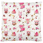 Pink Woodland Animals, Koteto Large Premium Plush Fleece Cushion Case (One Side)