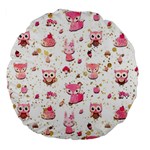 Pink Woodland Animals, Koteto Large 18  Premium Flano Round Cushions