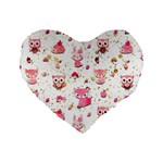 Pink Woodland Animals, Koteto Standard 16  Premium Flano Heart Shape Cushions