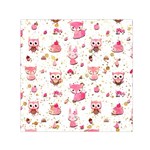 Pink Woodland Animals, Koteto Square Satin Scarf (30  x 30 )