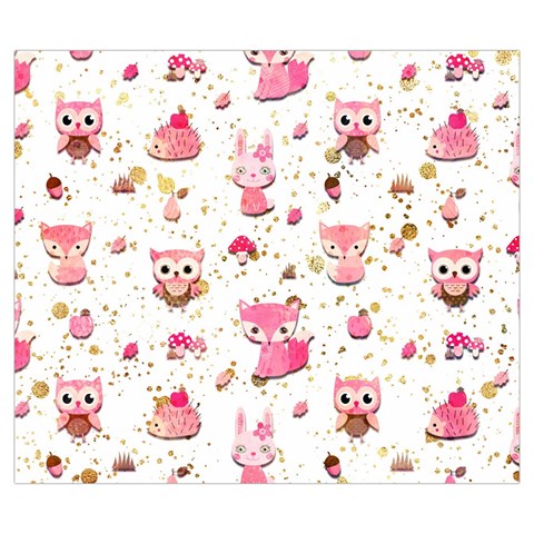 Pink Woodland Animals, Koteto Zipper Large Tote Bag from ArtsNow.com Front