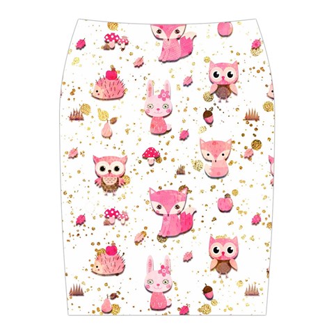 Pink Woodland Animals, Koteto Midi Wrap Pencil Skirt from ArtsNow.com Back