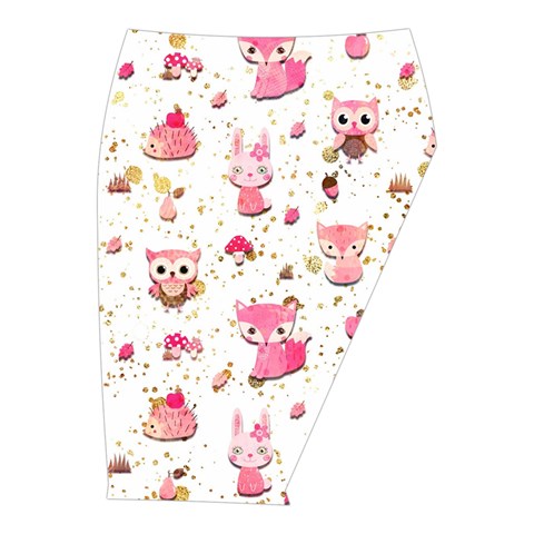 Pink Woodland Animals, Koteto Midi Wrap Pencil Skirt from ArtsNow.com  Front Right 