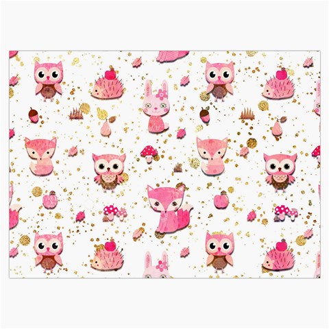 Pink Woodland Animals, Koteto Roll Up Canvas Pencil Holder (M) from ArtsNow.com Front