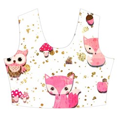 Pink Woodland Animals, Koteto Women s Crop Top Pleated Skater Rave Skirt from ArtsNow.com Front