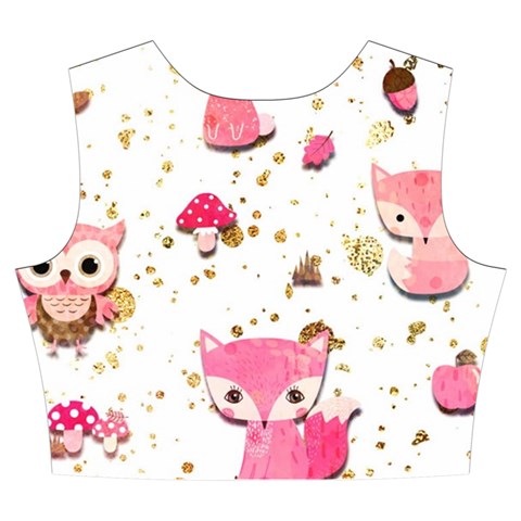 Pink Woodland Animals, Koteto Women s Crop Top Pleated Skater Rave Skirt from ArtsNow.com Back