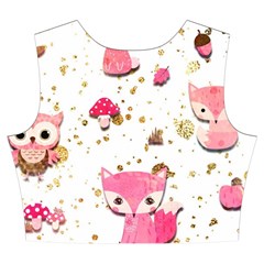 Pink Woodland Animals, Koteto Women s Crop Top Pleated Skater Rave Skirt from ArtsNow.com Back