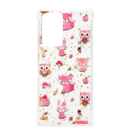 Pink Woodland Animals, Koteto Samsung Galaxy Note 20 Ultra TPU UV Case from ArtsNow.com Front