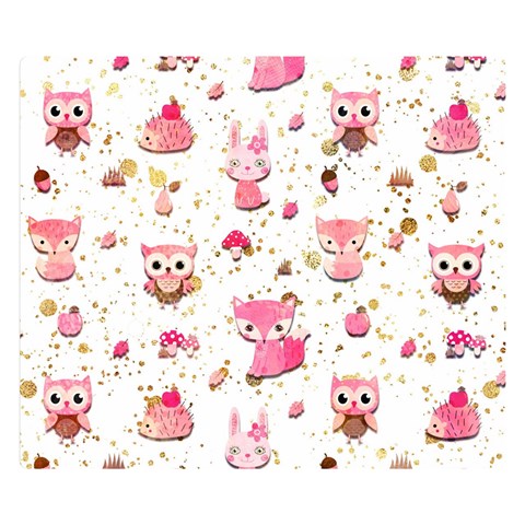 Pink Woodland Animals, Koteto Premium Plush Fleece Blanket (Small) from ArtsNow.com 50 x40  Blanket Front