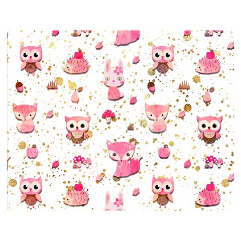 Pink Woodland Animals, Koteto Premium Plush Fleece Blanket (Medium) from ArtsNow.com 60 x50  Blanket Front