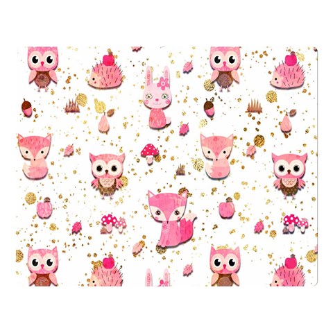 Pink Woodland Animals, Koteto Premium Plush Fleece Blanket (Large) from ArtsNow.com 80 x60  Blanket Front