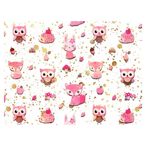 Pink Woodland Animals, Koteto Premium Plush Fleece Blanket (Extra Small) from ArtsNow.com 40 x30  Blanket Front