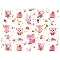 Pink Woodland Animals, Koteto Two Sides Premium Plush Fleece Blanket (Baby Size) from ArtsNow.com 40 x30  Blanket Back