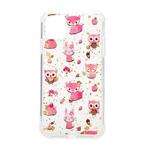 Pink Woodland Animals, Koteto iPhone 11 TPU UV Print Case from ArtsNow.com Front