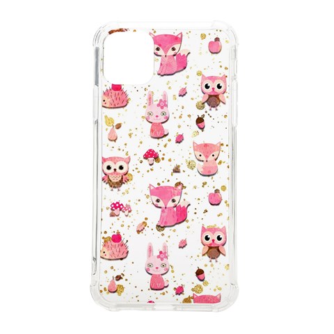 Pink Woodland Animals, Koteto iPhone 11 Pro Max 6.5 Inch TPU UV Print Case from ArtsNow.com Front