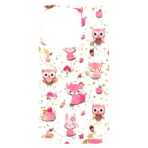 Pink Woodland Animals, Koteto iPhone 14 Pro Black UV Print Case from ArtsNow.com Front