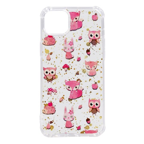 Pink Woodland Animals, Koteto iPhone 14 Plus TPU UV Print Case from ArtsNow.com Front