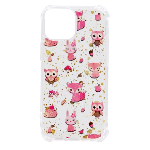 Pink Woodland Animals, Koteto iPhone 13 mini TPU UV Print Case from ArtsNow.com Front