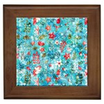 Snowy Winter Foliage, Adoxali, Christmas, Berry, Blue Framed Tile