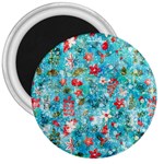 Snowy Winter Foliage, Adoxali, Christmas, Berry, Blue 3  Magnets