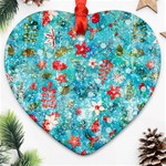 Snowy Winter Foliage, Adoxali, Christmas, Berry, Blue Ornament (Heart)