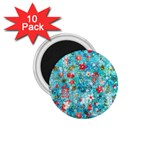 Snowy Winter Foliage, Adoxali, Christmas, Berry, Blue 1.75  Magnets (10 pack) 