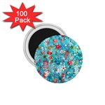 Snowy Winter Foliage, Adoxali, Christmas, Berry, Blue 1.75  Magnets (100 pack) 