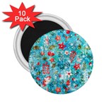 Snowy Winter Foliage, Adoxali, Christmas, Berry, Blue 2.25  Magnets (10 pack) 