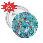 Snowy Winter Foliage, Adoxali, Christmas, Berry, Blue 2.25  Buttons (100 pack) 